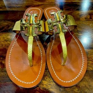 Tory Burch gold sandals, new condition